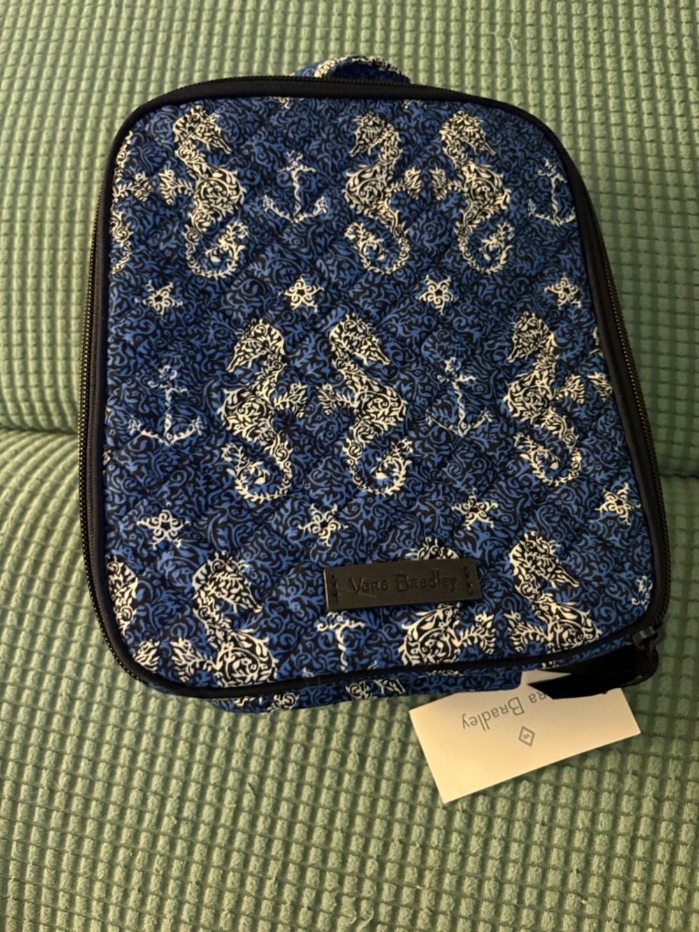 Vera Bradley lunch bag in the "Seahorse of Course" pattern